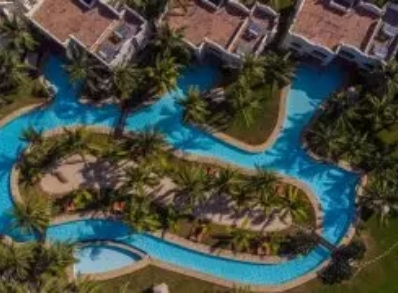 Aerial view of the reseort's swimming pool