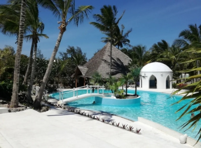 Resort's swimming pool on the Kenya Coast