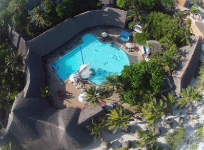 Aerial view of the resort on the Kenyan Coast